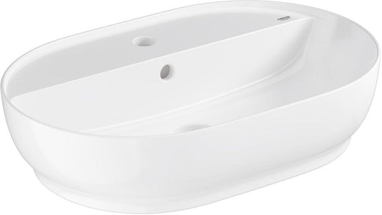 Grohe essence opzetwastafel – 60 cm – met kraangat overloop – glanzend keramiek – aquaceramic hyperclean – wit