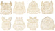 Creativ company houten figuren monster h:12,4 cm 8 stuks