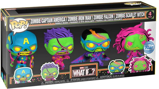 Funko pop marvel: what if 4-pack (black light) pop
