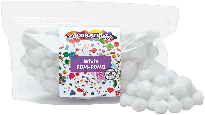 Afbeelding laden in galerijviewer, Colorations pompons wit knutselmateriaal 100 stuks - creatieve hobby.
