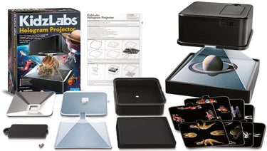 4m wetenschap en spel - maak een 3d-hologram projector - 8 sjablonen - bouwpakket - kidzlabs - 8 jaar