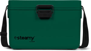 Steamy classy 12 - kleine koelbox incl. divider snijplank met schouderband - 12 liter - frigobox - pine green