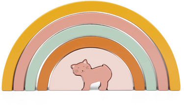 Trixie houten stapelregenboog mrs. cat â€“ 12m+ â€“ stapelspel â€“ fsc hout