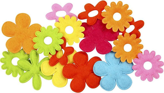 Creativ company creative decoratieset bloemen 45 mm vilt 16 stuks