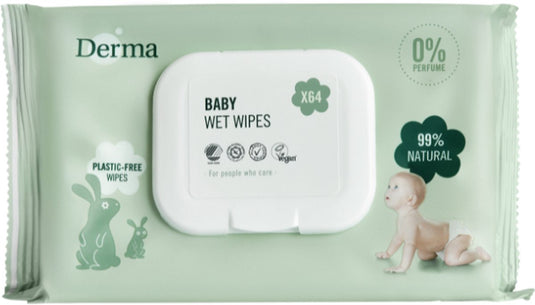 Derma eco baby - billendoekjes - 64 stuks - parfumvrij - hypoallergeen - gevoelige huid