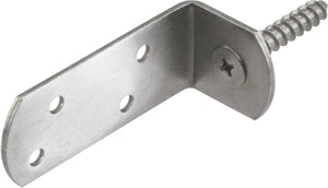 Starx l-steun met schroef - verhoogde uitvoering - vervaardigd uit rvs - verbindingshoek voor vlechtscherm - inhoud verpakking 4 l-steunen - afmetingen 120x35x30 mm - kleur zilver