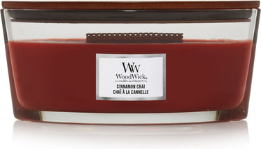Woodwick heartwick flame ellipse geurkaars - cinnamon chai - 50 branduren