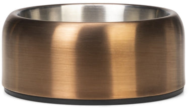 Designed by lotte noar voerbak hond - eetbak drinkbak - vaatwasserproof - anti-slip - rvs - brons - 470ml
