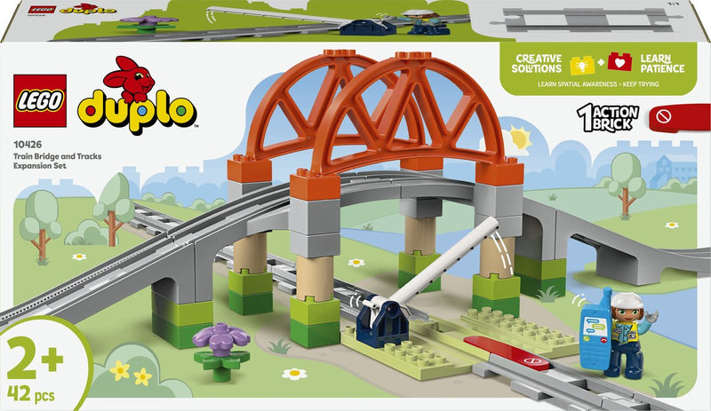 Afbeelding laden in galerijviewer, Lego duplo town 10426 treinbrug en rails uitbreidingsset
