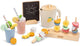 Woet ® houten zomer feestje speelset - limonade kraampje - 37-delige set inclusief fruitspiesjes, ijsblokjes, bekers, schenkkan en krijtbordje - speelgoedeten en drinken - rollenspel speelgoed - vanaf 3 jaar