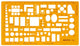 Aristo architecten meubelsjabloon - schaal 1:100 - met inktnoppen - oranje transparant - ar-5064