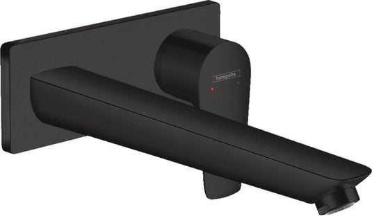 Hansgrohe talis e - wastafelmengkraan - ééngreeps bediening - met afvoerplug - 225mm maat - mat zwart