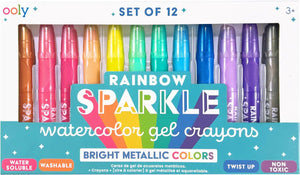 Ooly - rainbow sparkle - 12 metallic aquarel krijtjes