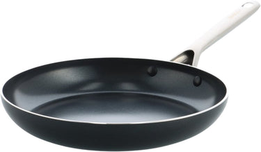 Kochstar nacht keramische koekenpan - 28cm - pfas-vrij - inductie koekenpan - inductie pan - vaatwasserbestendig - ovenbestendig tot 200° c - keramische anti-aanbaklaag - rvs handgreep - rvs rand - zwart