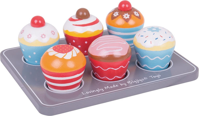 Afbeelding laden in galerijviewer, Bigjigs houten muffinset
