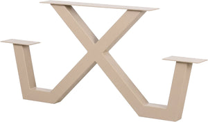 Woood tablo x-vorm poot picknicktafel - metaal - zand - 70x142x13