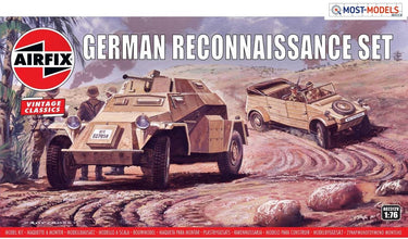 Airfix modelbouwpakket militaire voertuigen - 02312v german reconnaisance set plastic - 1:76 - modelbouw