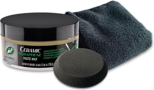 Turtle wax ceramic graphene paste wax - unieke mix van 10 wassen - voor een ongelooflijke gladheid - minimaliseert swirls - inclusief microvezeldoek en applicator pad - 156gr