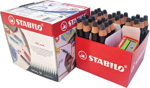 Stabilo markdry - whitboard- en flipover marker - zwart - schoolverpakking met 30 stuks 2 puntenslijpers