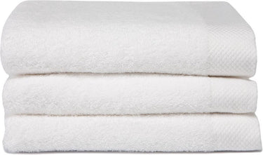 Seahorse pure badhanddoek - set van 3 - katoen - superzacht - badstof - 60x110 cm - wit