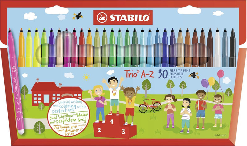 Afbeelding laden in galerijviewer, Stabilo trio a-z - viltstift - set met 30 stuks
