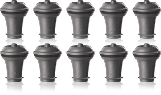 Vacuvin vacu vin wijnstoppers set van 10 – reserve afsluitdoppen voor wine saver – herbruikbaar – grijs
