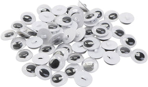 Creativ company wiebelogen - zwart wit - opnaai oogjes knuffels poppen maken - opnaaien - 10 mm - 50 paar - 100 stuks