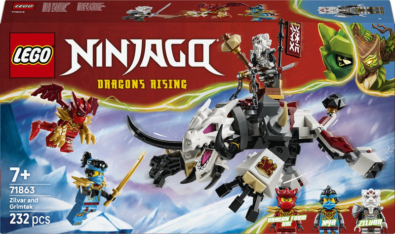 Afbeelding laden in galerijviewer, Lego ninjago 71863 zilvar en grimtak het drakenbeest
