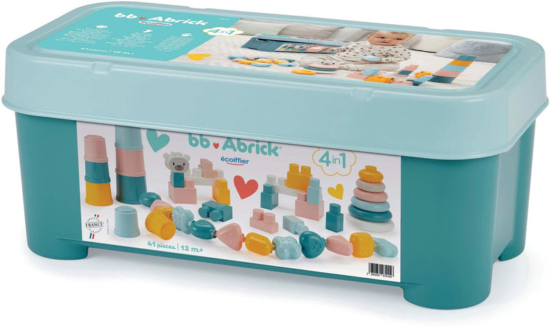 Afbeelding laden in galerijviewer, Abrick ecoiffier bb babyspeelgoed 4in1 speelset in opbergbox - 41dlg.
