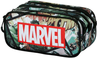Karactermania - marvel - the avengers react - trick fan 2.2 - pennenzak - potloden etui met dubbele rits - pennenetui - groen