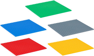 Eddy toys bouwplaten voor bouwstenen - 29784 - 16x1 - base plate compatibel met meeste gangbare bouwstenen - bouwplaat in rood blauw groen geel grijs - basisplaat voor constructies