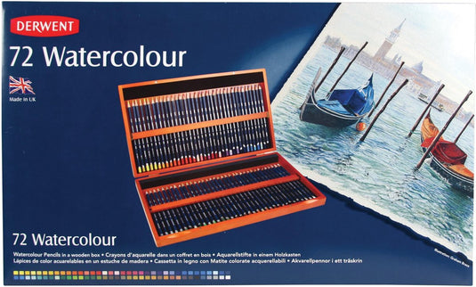 Derwent watercolour potloden assorti in houten kist 72 stuks