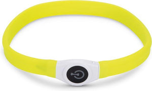 Beeztees safety gear glowy - halsband hond - geel - 65x2,5 cm