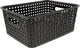 Merkloos sans marque rattan mandje | opbergmandje | 25.5 x 20 x 10.5 cm | zwart