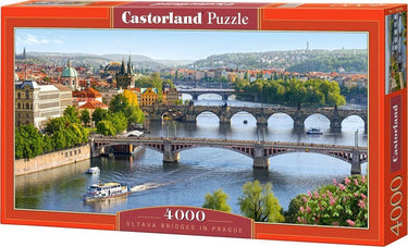 Castorland vltava bridges in prague – puzzel – 4.000 stukjes – satijnen afwerking – perfecte pasvorm – europese kwaliteit