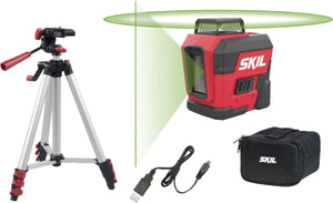 Skil 360° kruislijnlaser met statief - zelfnivellerend bouwlaser - 30 meter werkbereik - met draagtas, accu usb-oplaadkabel
