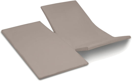 Cinderella weekend - topper hoeslaken met dubbel-split (tot 15 cm) - katoen - 180x200 cm – taupe