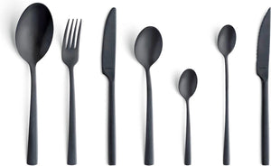 Amefa manille zwart- 42 delige all you need bestekset - 6 personen - pvd mat