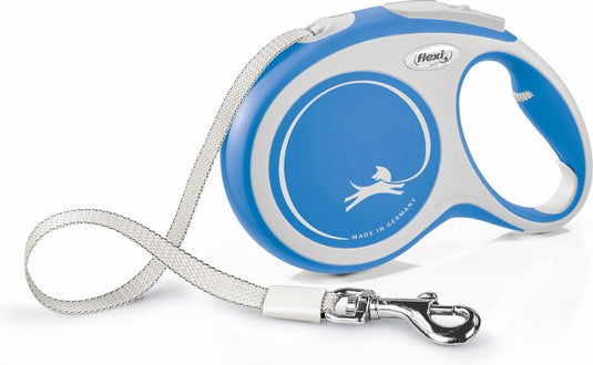 Flexi new comfort - rollijn hondenriem tape - blauw - l - 8 m - grote en actieve honden l