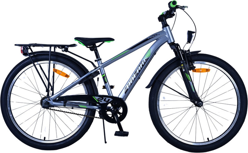 Afbeelding laden in galerijviewer, Volare Cross Kinderfiets - Jongens - 24 inch - donker Grijs- 3 versnellingen
