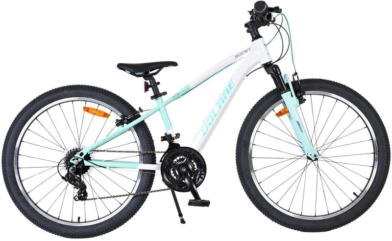 Afbeelding laden in galerijviewer, Volare boost kinderfiets - 24 inch - wit mintgroen - 21 versnellingen
