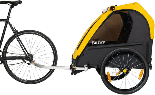 Burley bee double fietskar – fietskar voor kinderen – fietskar 2 kinderen – inklapbaar – cargo trailer – geel zwart