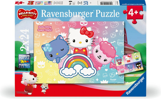 Ravensburger puzzel 2 puzzels - hello kitty - 24 stukjes.