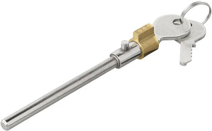 Proplus al-ko steekslot ø11,5 x 97,5 mm – voor al-ko aks1300 koppeling – messing beveiligingsslot – zilver en messing