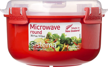 Sistema microwave magnetron bakje met deksel - met stoomklep - rood - 915ml