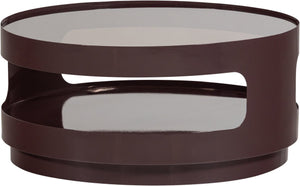 Woood sero salontafel - metaal glas - bruin - 32x70x70