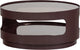Woood sero salontafel - metaal glas - bruin - 32x70x70