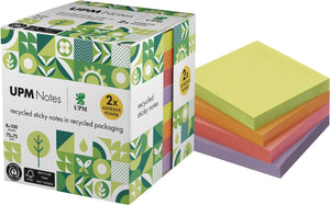Info notes upm sticky notes - formaat 75 x 75 mm - assorti kleuren - 8 memoblokken - in-5654-97ur-8
