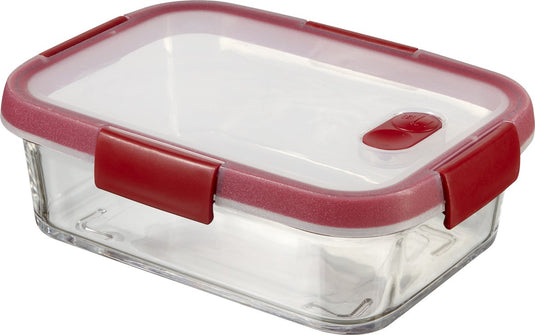 Curver smart cook glazen vershouddoos - rechthoekig - 0,9 liter - rood