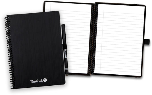 Bambook classic uitwisbaar notitieboek original - a5 - gelinieerde pagina's - duurzaam, herbruikbaar whiteboard schrift - met 1 gratis stift
